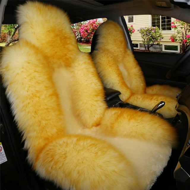 Universal Fit Wool And Faux Plush Car Seat Cover For Winter Warmth And Comfort