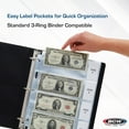 thumbnail image 4 of 1 pack of 20 BCW 2 ¾" x 6 ¾" Currency 4-Pocket Pro Binder Pages, 4 of 5