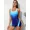blue, variant on ATTRACO Womens Sports One-piece Swimsuit Color Block Sports Swimsuit Flat Leg Gradient Swimwear