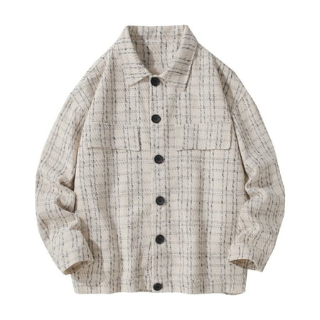 PuLe Jackets for Men Men s Solid Color Design Button Pocket Long Sleeved Hooded Casual Jacket