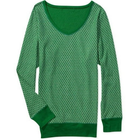 No Boundaries - Juniors Plus Long-Sleeve V-Neck Thermal Tee