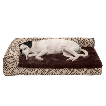 UPC: 0842229122848 | FurHaven Pet Products Southwest Kilim Deluxe Chaise Lounge Cooling Gel Memory Foam Sofa-Style Pet Bed for Dogs & Cats – Desert Brown Medium