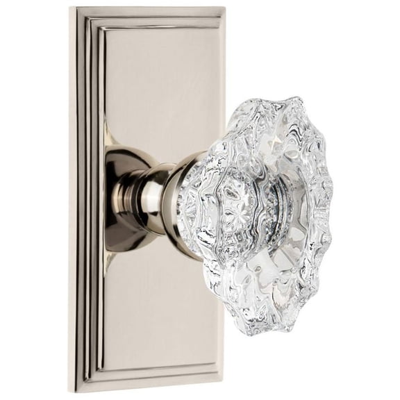 Grandeur 825221 Carre Solid Brass Rose Privacy Door Knob Set - Nickel