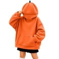 thumbnail image 5 of kids pullover hoodie, pumpkin graphic pullover hoodie, Long Sleeve Pullover Hooded Top with Front Pocket Halloween party out, 5 of 8