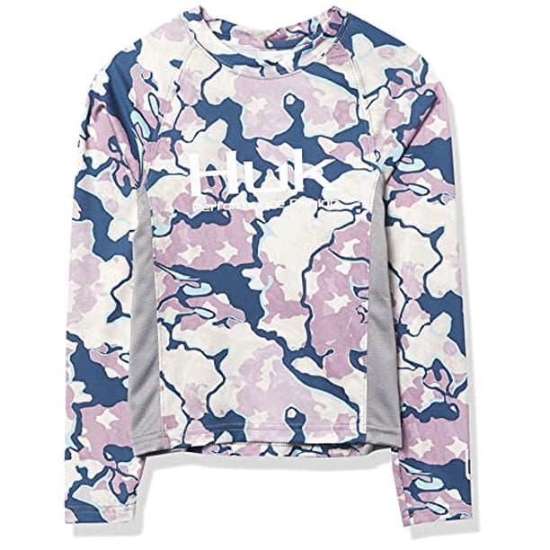 HUK Boys' Pursuit Pattern Fishing Hoodie - UPF 50 Sun Protection, Mesh Vents, Cooling & Moisture-Wicking
