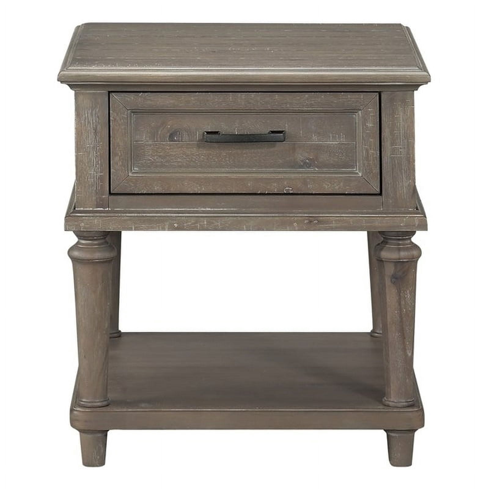 Lexicon Cardano Wood 1 Drawer End Table in Driftwood Light Brown