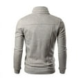 thumbnail image 3 of Winter Jackets for Men Men's Autumn Color Matching Splicing Jacket Sweater Jacket Gray 12(XXL), 3 of 4