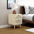 thumbnail image 4 of Giratree Rattan Nightstand Set of 2 with 2 Drawer for Bedroom, Beige, 4 of 6