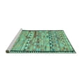 thumbnail image 2 of Ahgly Company Machine Washable Indoor Round Oriental Turquoise Blue Traditional Area Rugs, 3' Round, 2 of 4