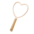 thumbnail image 1 of Unique Bargains Portable Heart Shaped Wood Handle Vanity Makeup Mirror Handheld Cosmetic Mirror Pink, 1 of 7