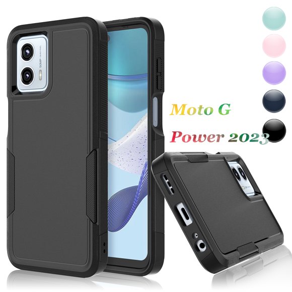 Pour Motorola Moto G 5G 2023 Étui de Téléphone, Étui de Téléphone Rigide 2 en 1 en PC pour Moto G 5G 2023, Étui de Protection Intégrale en Caoutchouc et Robuste Antichoc - Noir