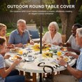 thumbnail image 3 of Round Outdoor Tablecloth with Umbrella Hole and Zipper, Sunflowers Tablecloth with Elastic Waterproof, Farmhouse Retro Botanical Floral Bee Love Heart Patio Table Covers for 45" - 54" Pool Tables, 3 of 9