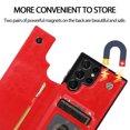 thumbnail image 4 of Dteck Case for Samsung Galaxy S22 Ultra,Shockproof PU Leather Wallet Case Card Holder Kickstand Flip Magnetic Hybrid Rubber Back Phone Cover for Galaxy S22 Ultra 5G,Red, 4 of 9