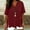 Wine, variant on Tsesme Loose V-Neck T-Shirt for Women Short Sleeve Pullover Tops with Side Button Fashion Hem Split Tees