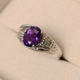 thumbnail image 2 of Natural Blue Amethyst Ring,Solitaire Ring,Sterling Silver Ring For Men & Woman, 2 of 4