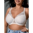 thumbnail image 5 of LJVOGUES Women's Lace Sheer Bras Plus Size Full Coverage Sexy Plunge Underwire Bra for Heavy Breast, 5 of 10