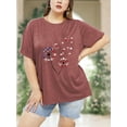 thumbnail image 2 of XCHQRTI Women's Dragonfly Tee Shirts Plus Size Graphic Tshirts Flower Oversized Tops with Dragonflies Short Sleeve, 2 of 7