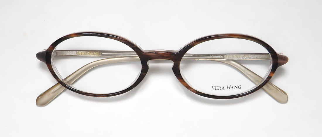 NEW VERA WANG LUXE ETAIN WOMENS/LADIES OVAL FULL-RIM BROWN FRAME