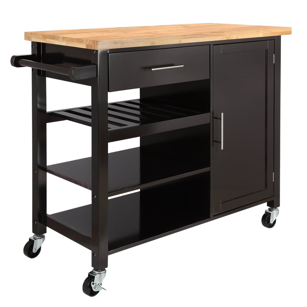 Homegear Utility V3 Kitchen Cart with Storage Island on Wheels