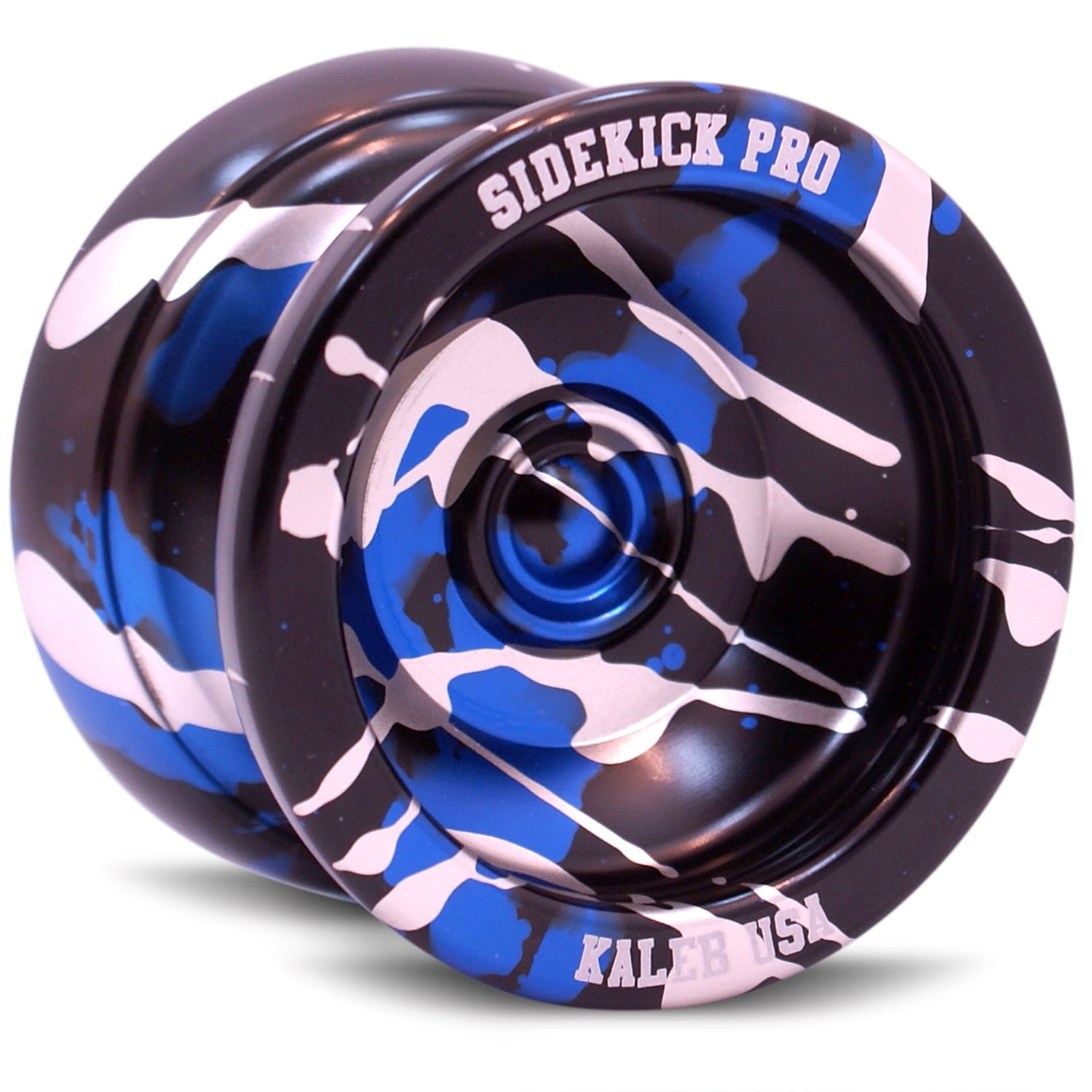 Silver, Black & Blue Splashes Unresponsive YoYo Professional Sidekick