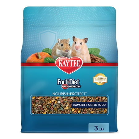 Kaytee Forti-Diet Pro Health Nourish+Protect Hamster and Gerbil Food Flavor Medley 3 Pounds