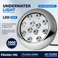 thumbnail image 2 of Five Oceans 2-Pack Underwater Boat Lights - Underwater Lights for Boat, Blue LED High Power 3000LM, Marine-Grade 316 Stainless Steel Bezel, 12-30V DC, Waterproof IP68 - FO4461-M2, 2 of 9