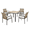 Yellow, variant on IVV 5 Piece Patio Dining Set, All-Weather Wicker Outdoor Furniture Set w/Acacia Wood Tabletop, 2.44" Umbrella Hole, and Comfortable Seat Cushions, for Patio, Backyard, Garden, Poolside (Yellow)