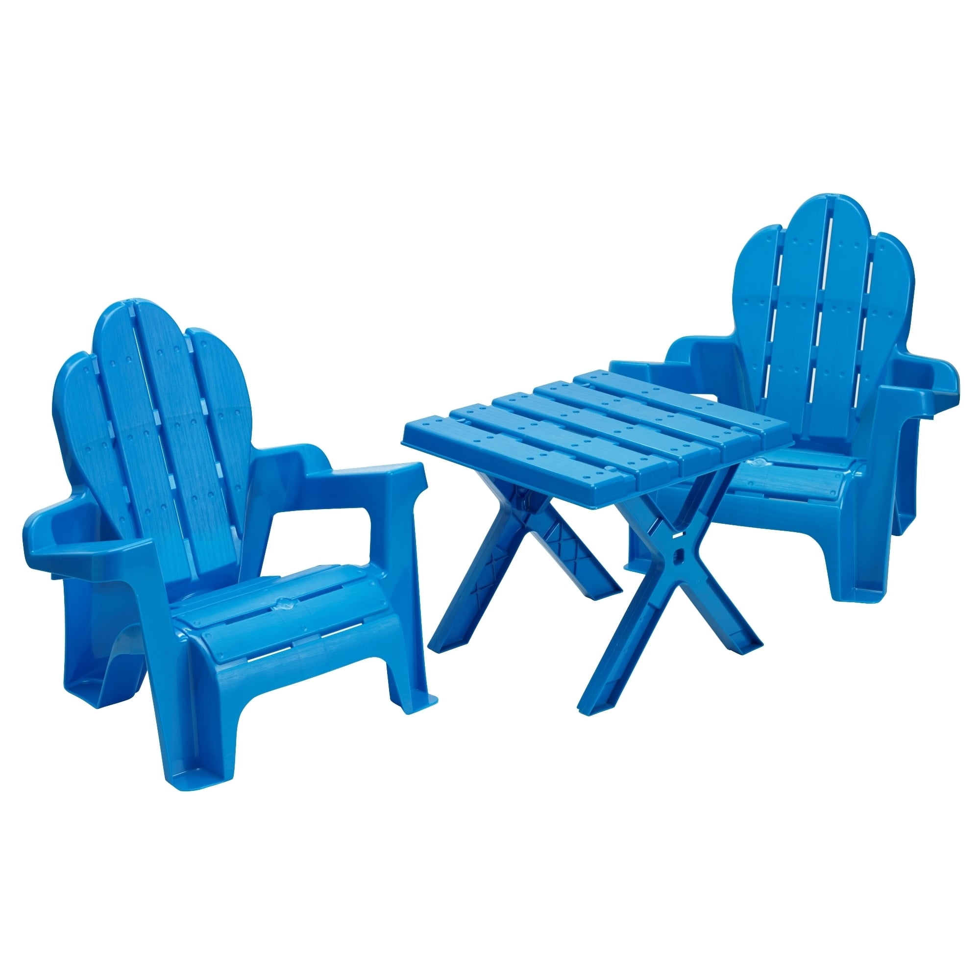 Wide Armrests Portable Outdoor Backyard Blue Stackable Lawn American Plastic Toys Kids’ Adirondack Chairs Indoor Beach Lightweight Pack of 2 Comfortable Lounge Chairs for Children
