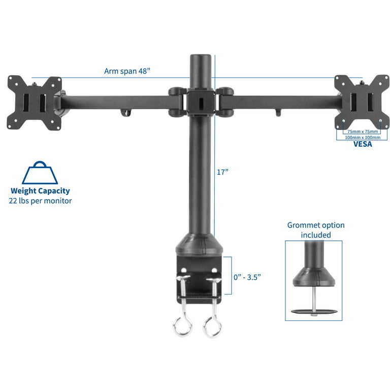 VIVO Dual Monitor Mount  Fully Adjustable VESA Stand for 2 Ultra