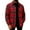Red, variant on ZCFZJW Mens Flannel Shirts Long Sleeve Lightweight Plaid Shirt Casual Button Down Shirts Fall Winter Plush Thick Warm Shacket Jacket Black L