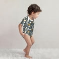 thumbnail image 4 of Xecao Flowers and Bee Pattern Baby Climbing Bodysuit Short Sleeve Onesie Unisex 0-12 Months Baby Shirt Newborn Outfits Crotch snap design-6 Months, 4 of 6