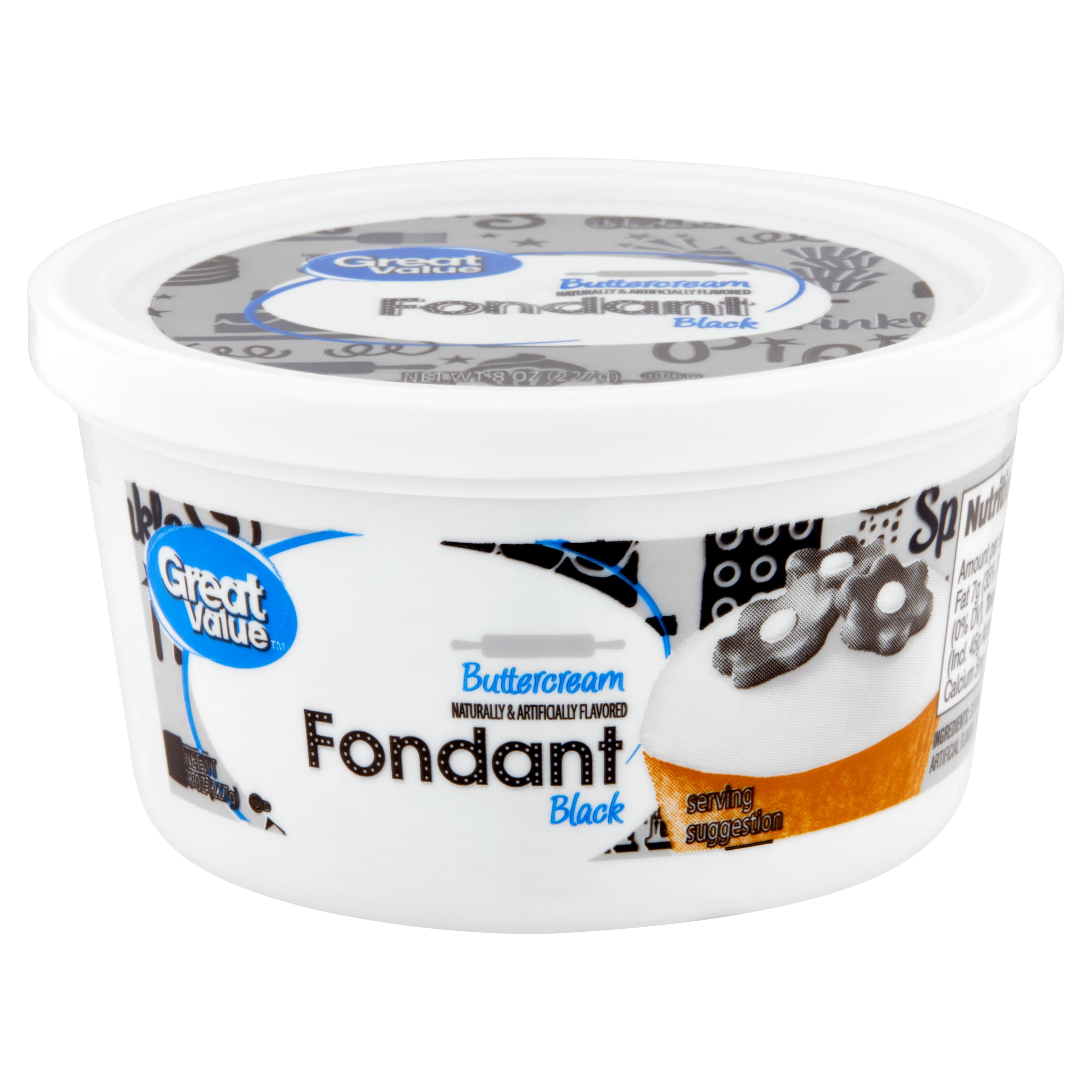 Great Value Black Buttercream Fondant, 8 oz