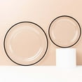 thumbnail image 6 of Efavormart 10 Pack Clear Regal Plastic Appetizer Dessert Plates With Black Rim, Round Disposable Salad Plates - 7", 6 of 10
