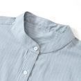 thumbnail image 3 of Business Casual Shirts for Men with Pocket Big & Tall M-4X Plus Size Short Sleeve Button-Down Stand Collar Stripe Printed Slim-Fit T-Shirts, 3 of 7