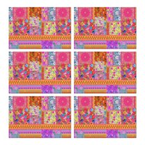 Pioneer Flower Floral Print Pattern Summer Placemats Table Placemats Set Of 6-Linen Kitchen Washable Placemats Table Mats 12x18 Inch Non-Slip Heat Resistant