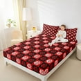 thumbnail image 4 of Feelyou Romantic Rose 3-Piece Twin Sheet Set, Black Red Christmas Buffalo Bedding, 4 of 7