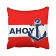 thumbnail image 1 of RYLABLUE Square Throw Pillow Covers Vintage Dark Blue Anchor Chic Nautical Stripes Pattern Pillowcases Polyester 18 X 18 Inch With Hidden Zipper Home Sofa Cushion Decorative Pillowcase, 1 of 1