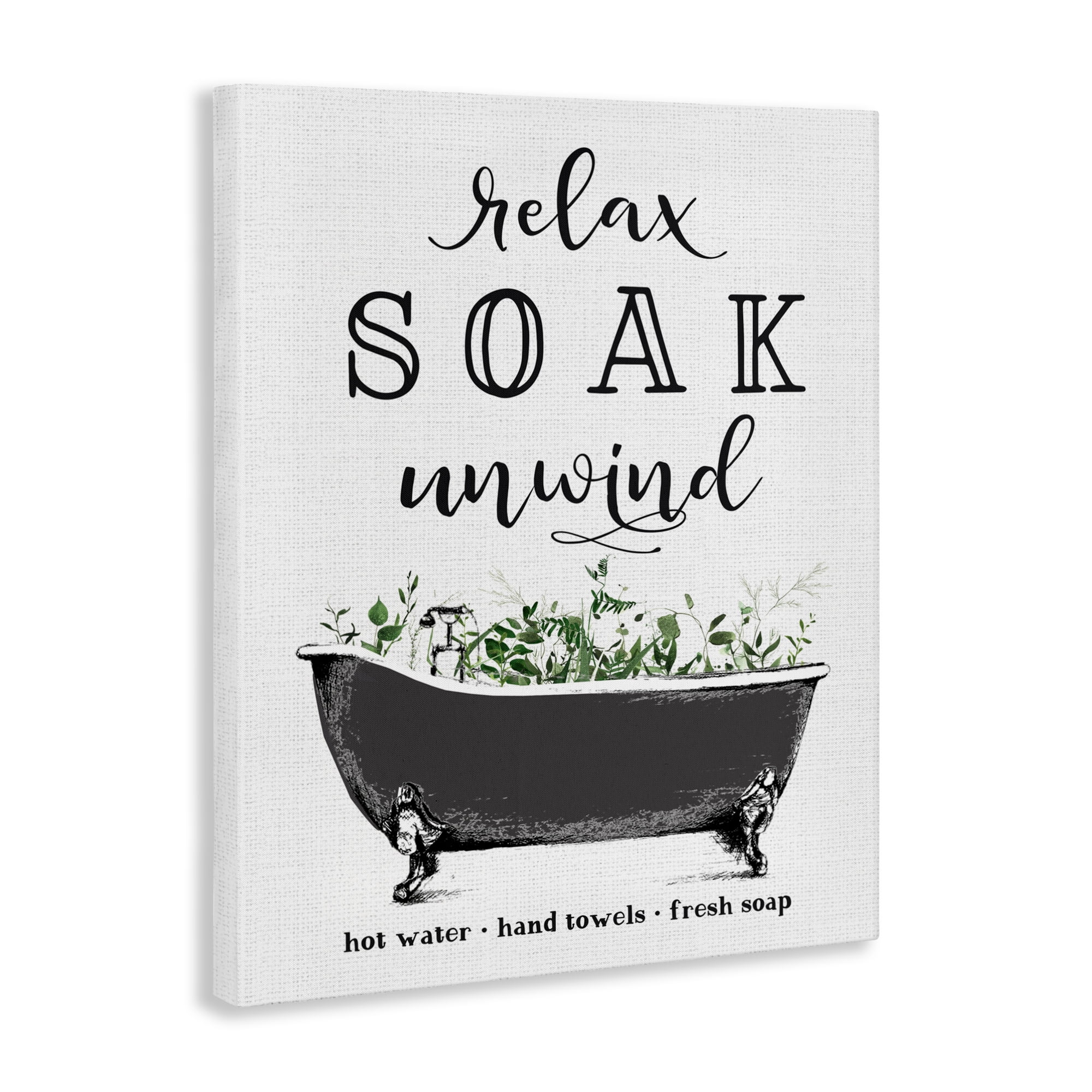 Vintage Bathing Reminders Canvas Wall Art, design by Lettered and Lined