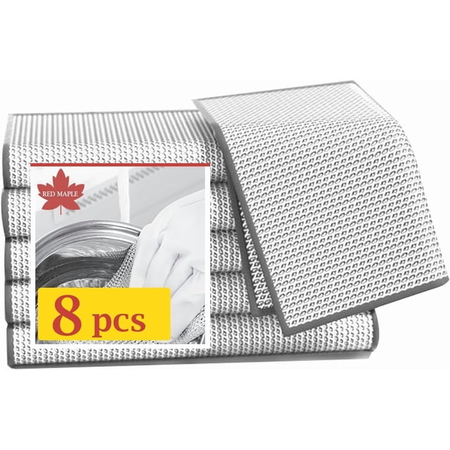 Wire Cleaning Cloth, Soft Dishwashing Rags Non Scratch Wire Mesh Dish Rags, Reusable and Washable Cleaning Cloths for Kitchen Cleaning, Bathrooms (8)