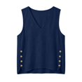 thumbnail image 3 of Womens Cotton Linen Tank Tops V Neck Casual Cami Sleeveless Blouses Basic Shirt Gauze Linen Shirts Blue M, 3 of 7