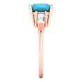 thumbnail image 3 of Clara Pucci 14K Rose Gold 3ct Turquoise Three-Stone Ring for Women, 3 of 7
