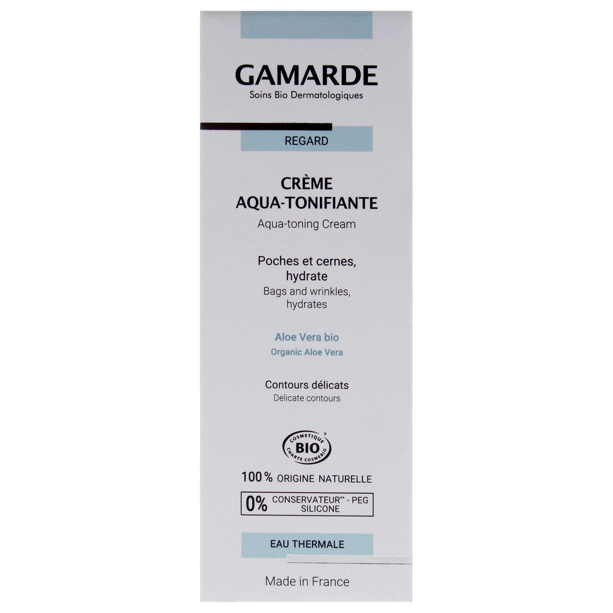Gamarde Aqua-Tonifying Eye Cream, For Dark Circles and Wrinkles, 0.7 oz