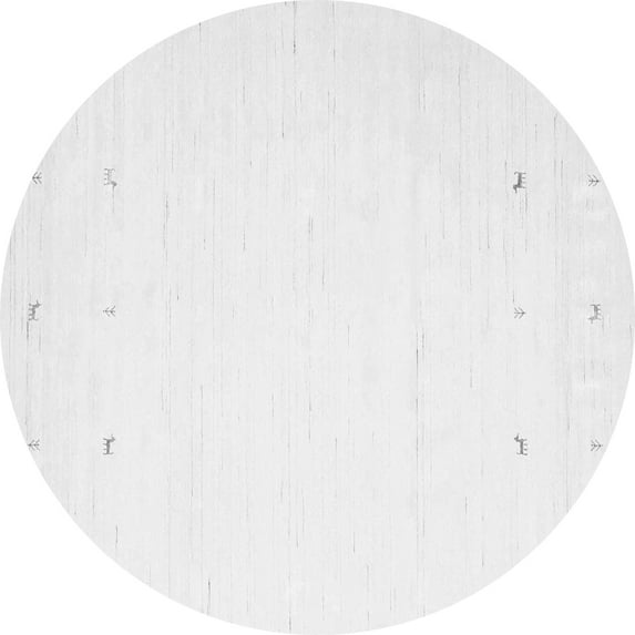 Ahgly Company Indoor Round Solid Gray Modern Area Rugs, 8' Round