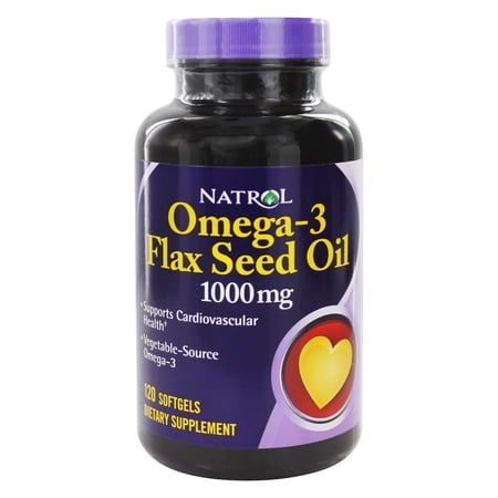 Natrol Omega-3 Flax Seed Oil 1000mg Dietary Supplement, 120ct