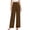 Coffee, variant on Womens High Waisted Button Pleated Wide Leg Pants Beach Vacation Trouses Sky Blue,S