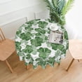 thumbnail image 2 of St Patricks Day Tablecloth 70 x 70 Inch Round, Dark Green Clover Print Tablecloths Tablecloths Outdoor Polyester Shamrock Table Cover for Holiday Party Picnic Dinner Decor, 2 of 6
