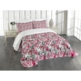 thumbnail image 3 of Ambesonne Love Quilted Bedspread Set 3 Pcs, Romantic Random Hearts, King Size, Multicolor, 3 of 5