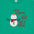 thumbnail image 4 of Inktastic Christmas Let it Snow Cute Snow Man with Snowflakes Boys or Girls Baby T-Shirt, 4 of 5