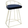 thumbnail image 4 of Canary Contemporary-Glam Counter Stool In Gold With Blue Velvet - Set Of 2, 4 of 6