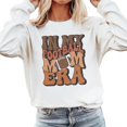 thumbnail image 4 of Retro Distressed In My Football Mom Era Sweatshirt Comfy Sports Mama Game Day White Sweatshirt Adult Large, 4 of 4